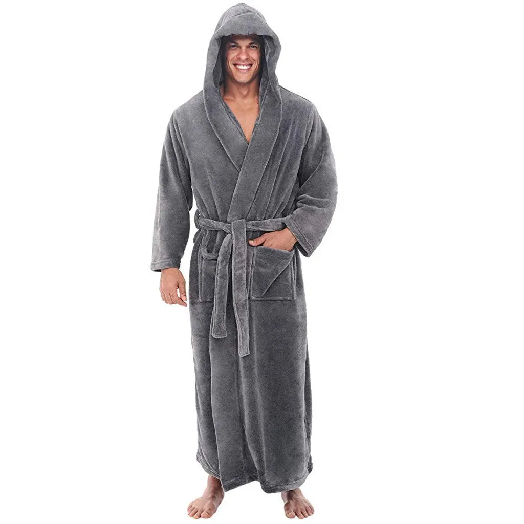 Men's Cozy Hooded Robe – Plush Comfort for Relaxation
