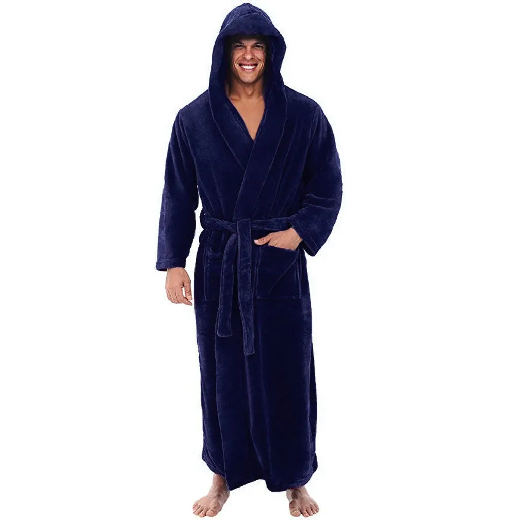 Men's Cozy Hooded Robe – Plush Comfort for Relaxation