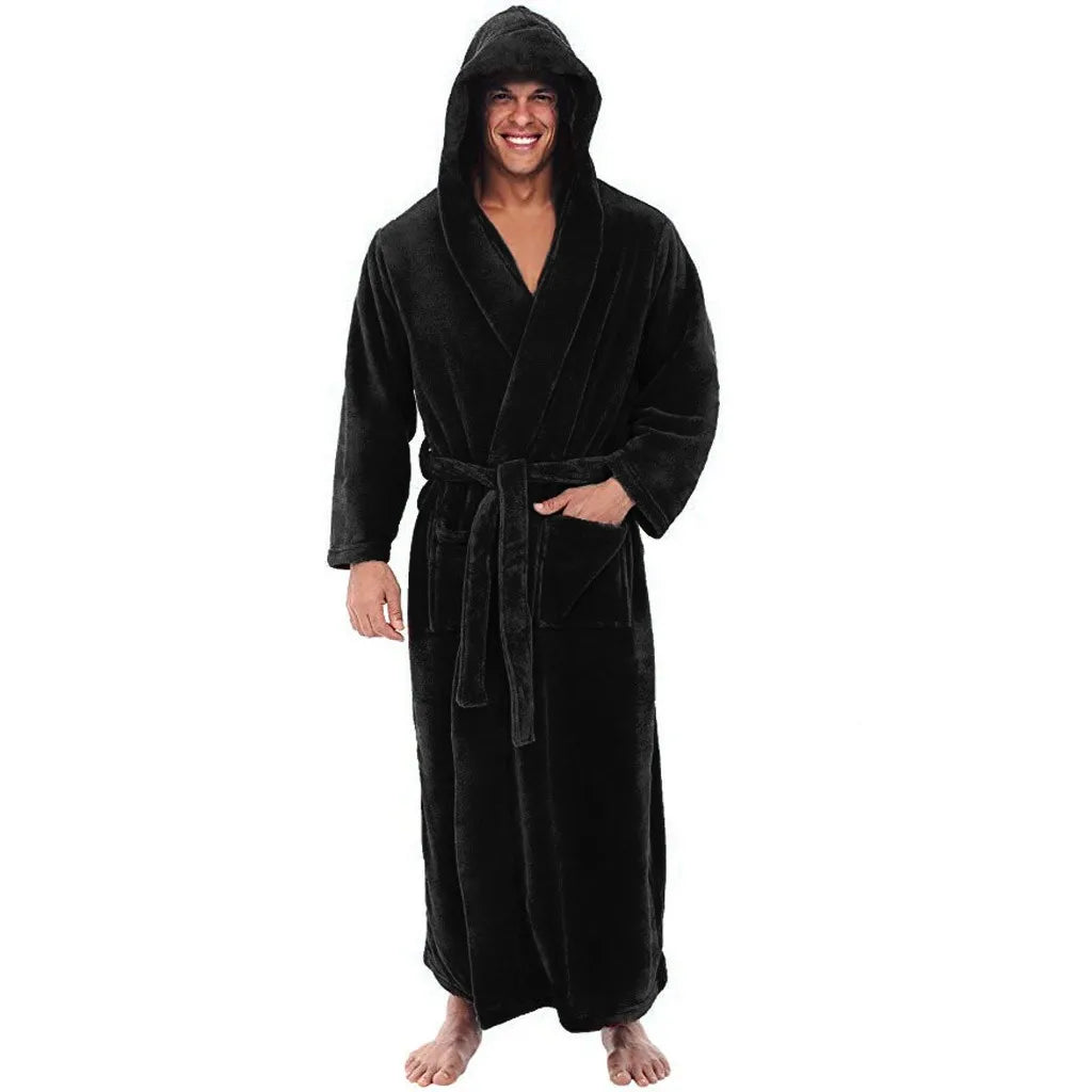 Men's Cozy Hooded Robe – Plush Comfort for Relaxation