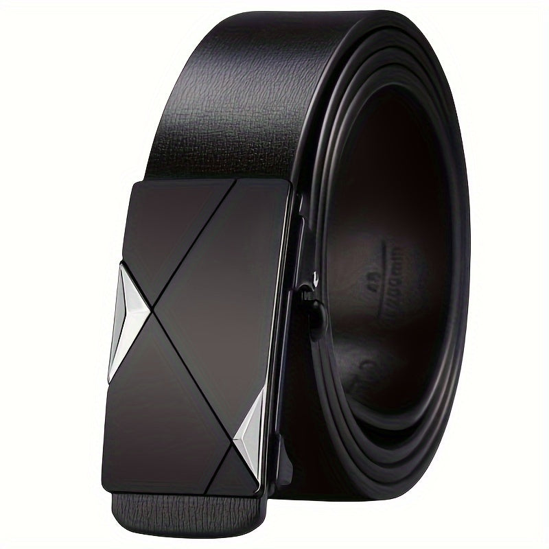 Men’s Premium Cowhide Leather Belt with Easy-Adjust Buckle