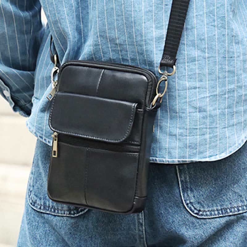 Compact Crossbody Bag for Men in Premium Leather