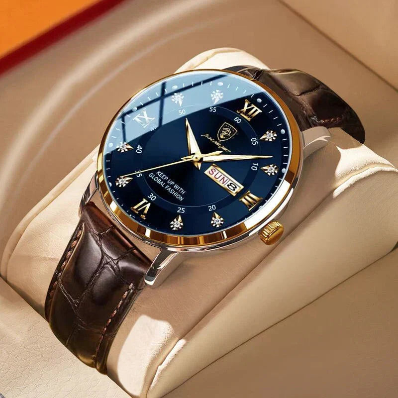 Men's Sleek Waterproof Luminary Timepiece in Stainless Steel
