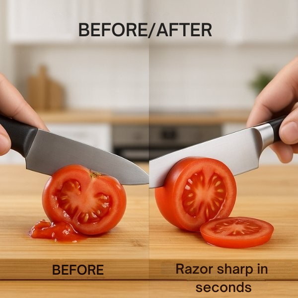 Knife Sharpener | Rolling Design for Quick and Accurate Sharpening