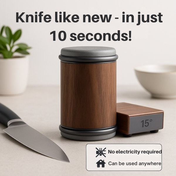 Knife Sharpener | Rolling Design for Quick and Accurate Sharpening
