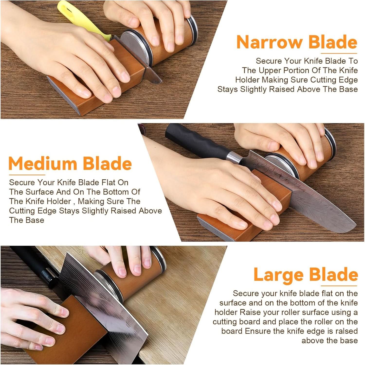 Knife Sharpener | Roller Grinder with Magnetic Angle | Diamond & Ceramic