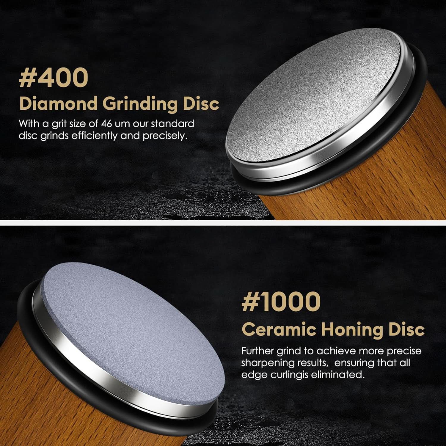 Knife Sharpener | Roller Grinder with Magnetic Angle | Diamond & Ceramic