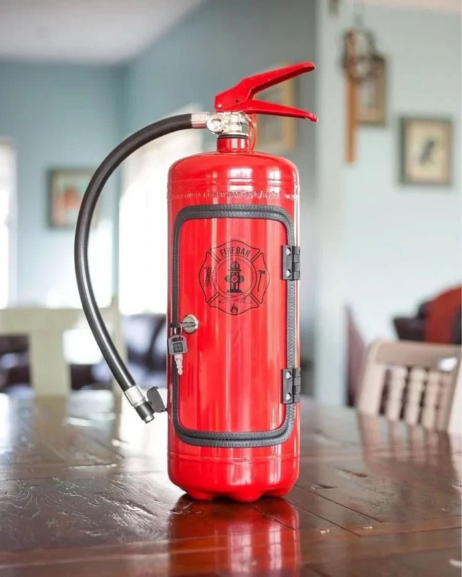 Mini Fire Extinguisher Decor Safe | Metal Drink Storage