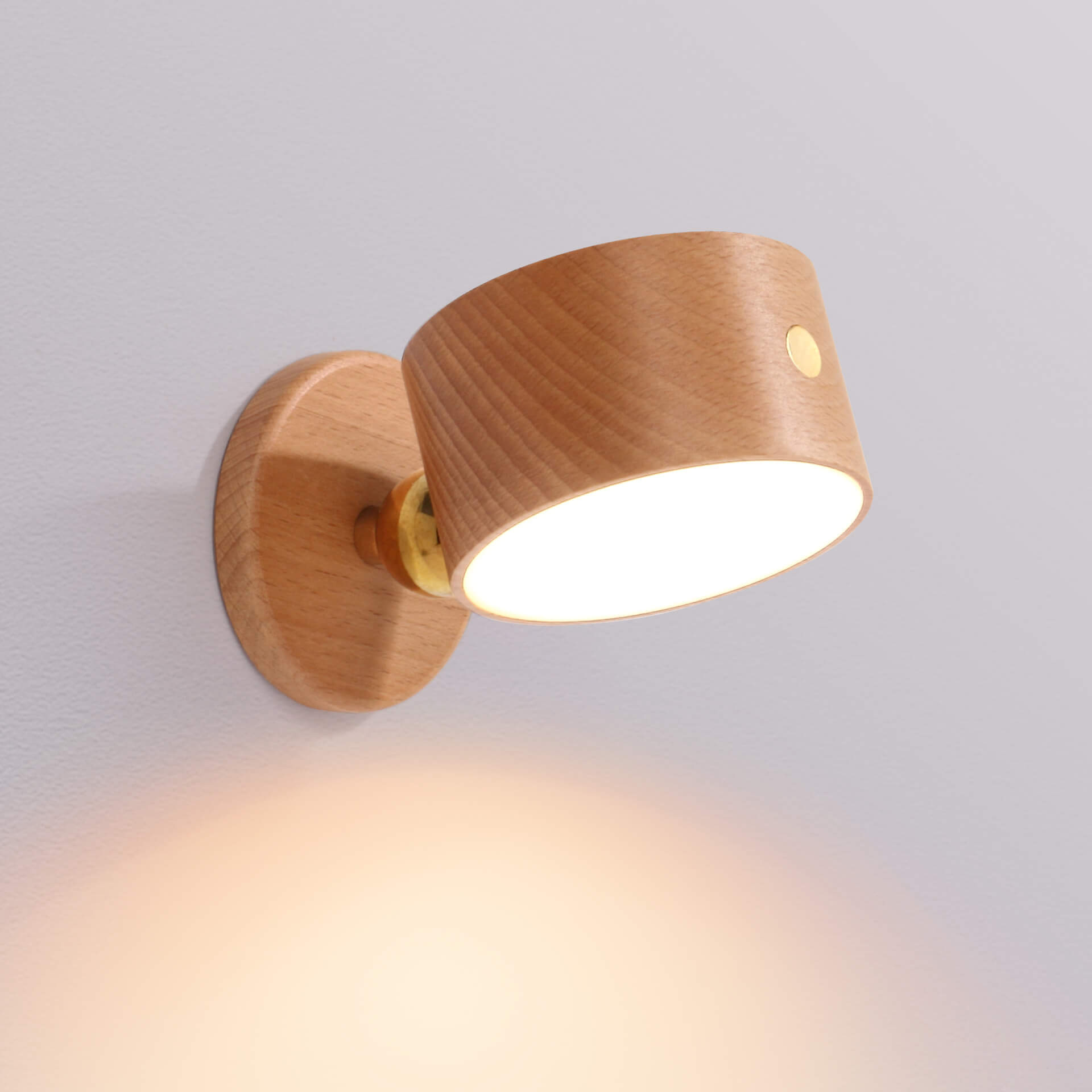 Sleek Rechargeable LED Wall Light - Wooden Aesthetic for Any Room
