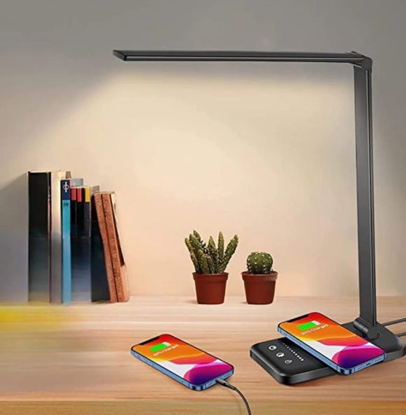 Sleek Adjustable LED Desk Light with USB Charging for Home & Office