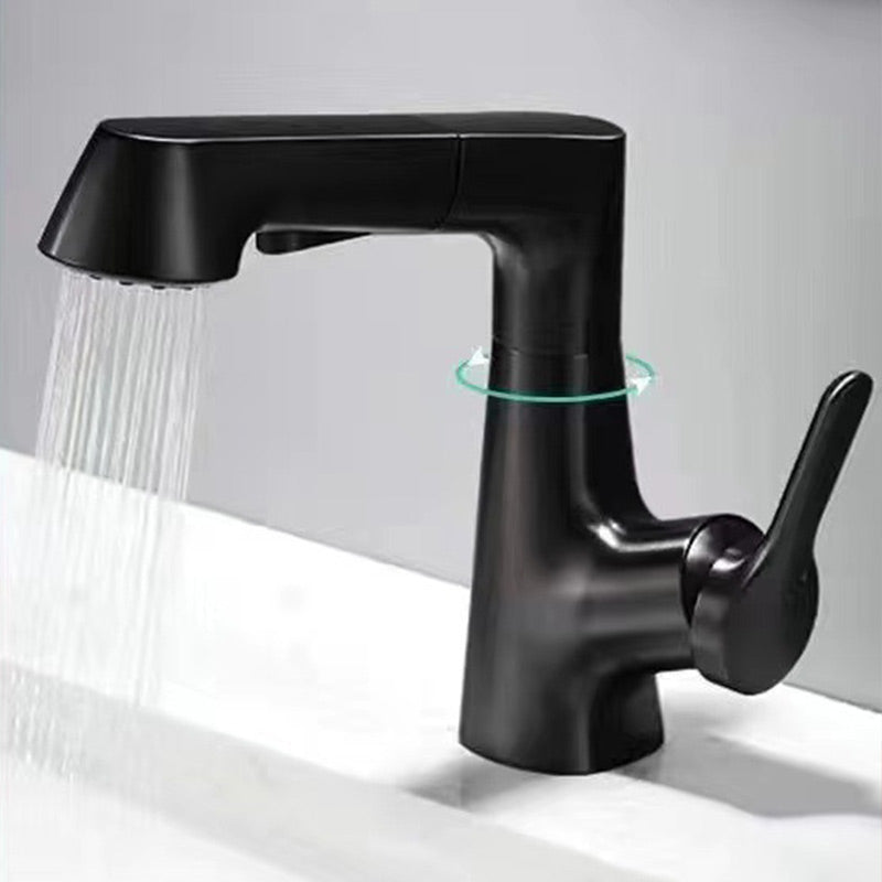Sleek Bathroom Faucet with Retractable Spray Feature