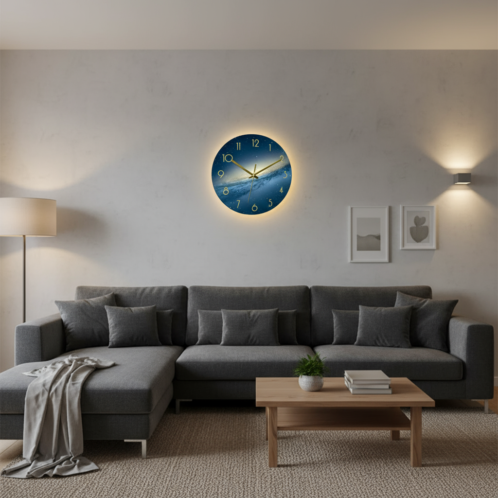 Sleek Oversized Glass Clock for Stylish Home Decor