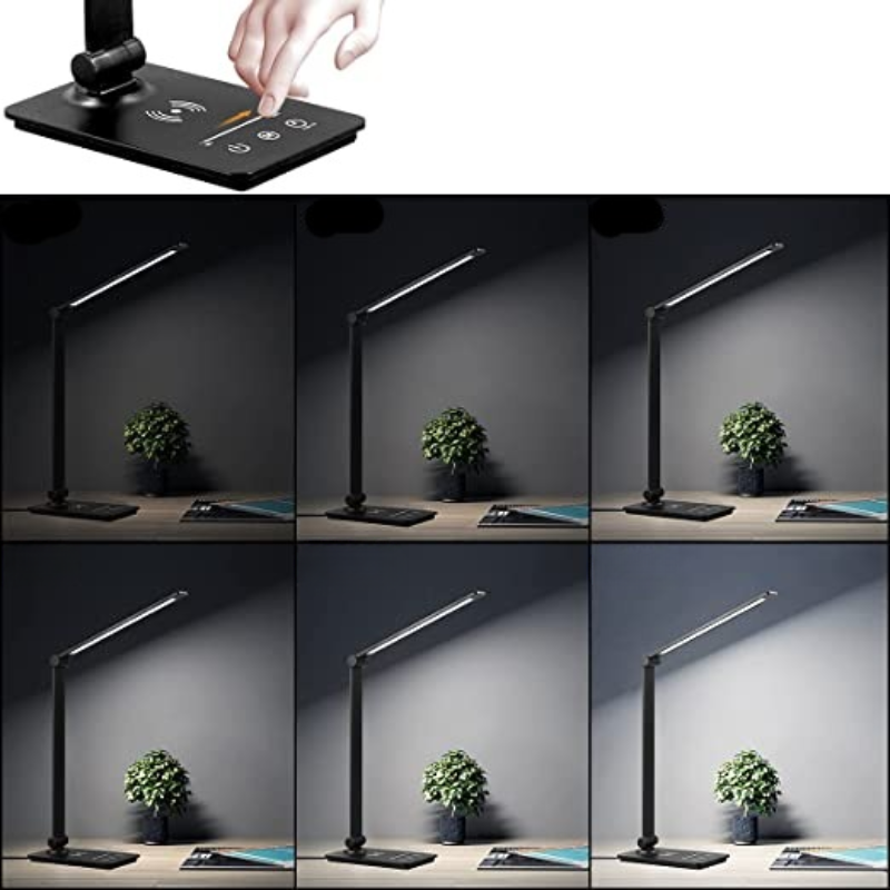 Wireless Desk Lamp with Touch Control, LED and 5 Charging Modes