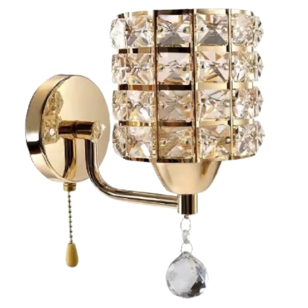 Elegant Wall Fixture with Crystal Accents E27 Hardwired