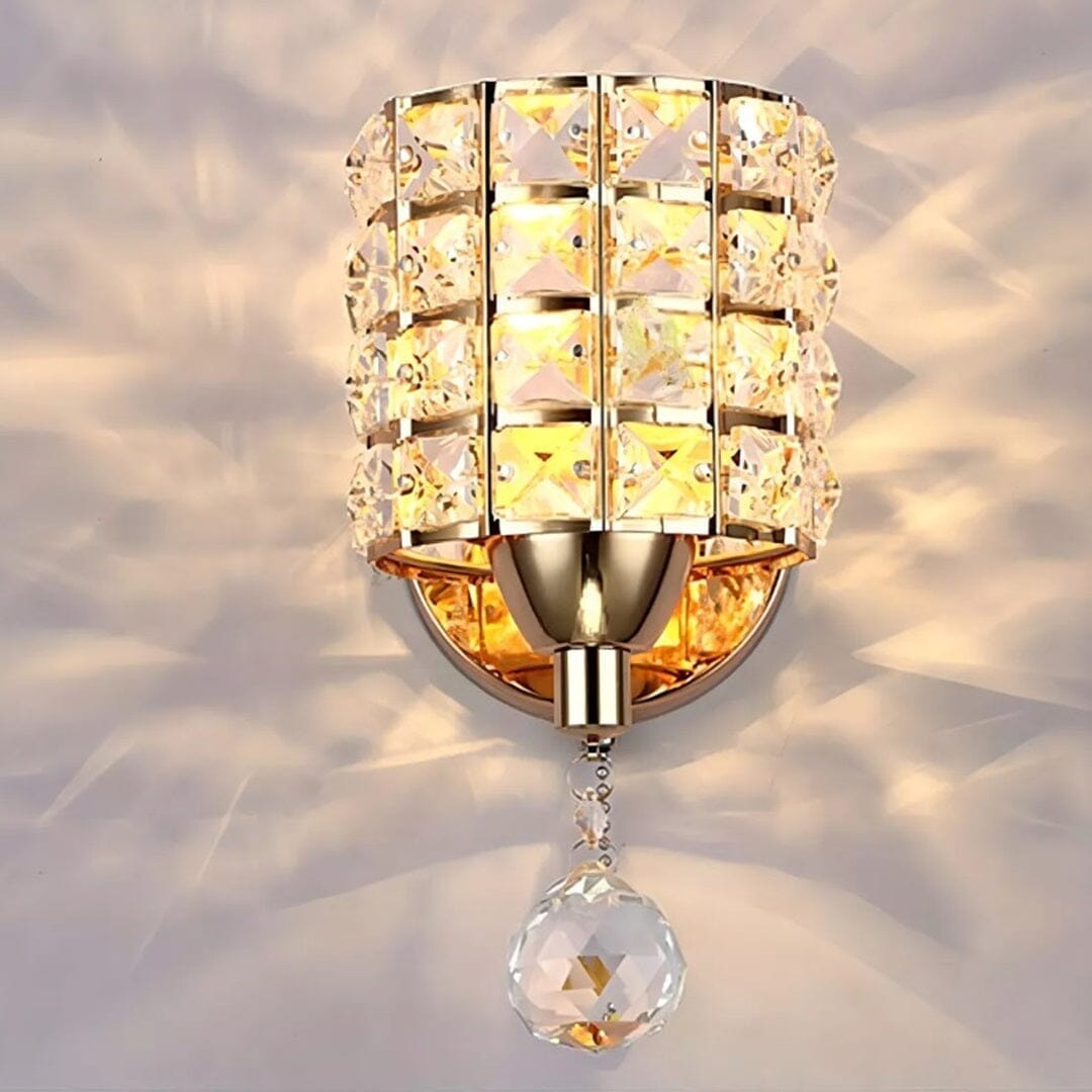 Elegant Wall Fixture with Crystal Accents E27 Hardwired