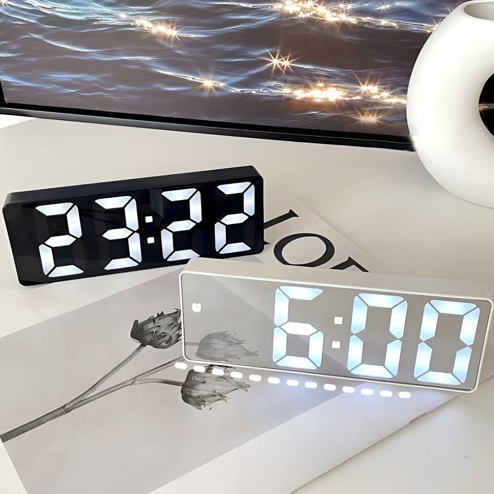 LUMISYNC - Stylish LED Alarm Clock with Adjustable Snooze & Power Options