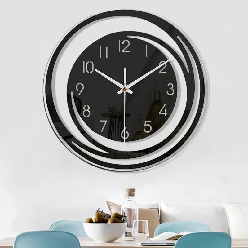 Chic Black Acrylic Wall Clock with Whisper-Quiet Mechanism