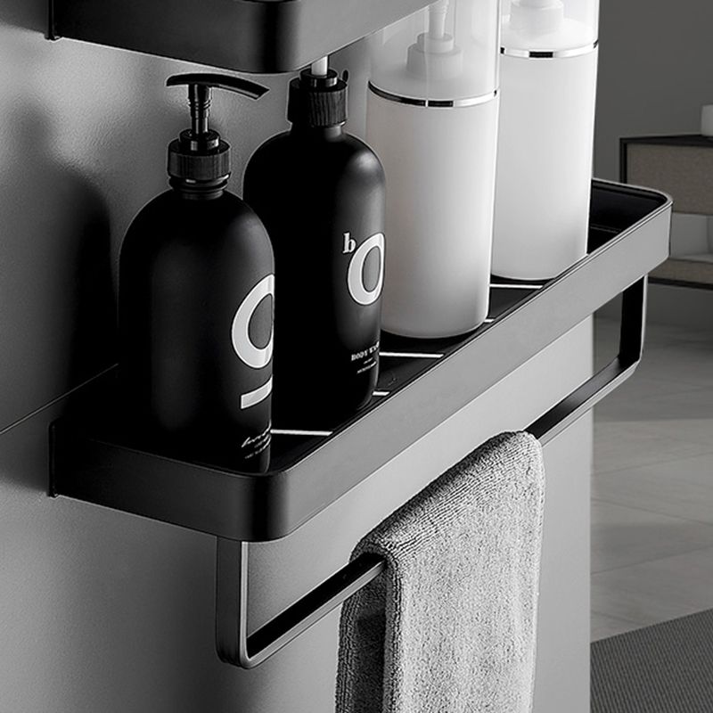 Sleek Matte Black Wall Shelf for Organized Bathrooms