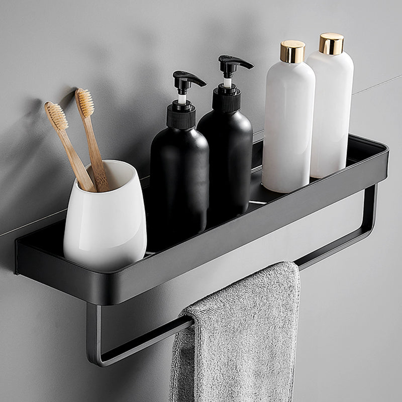 Sleek Matte Black Wall Shelf for Organized Bathrooms