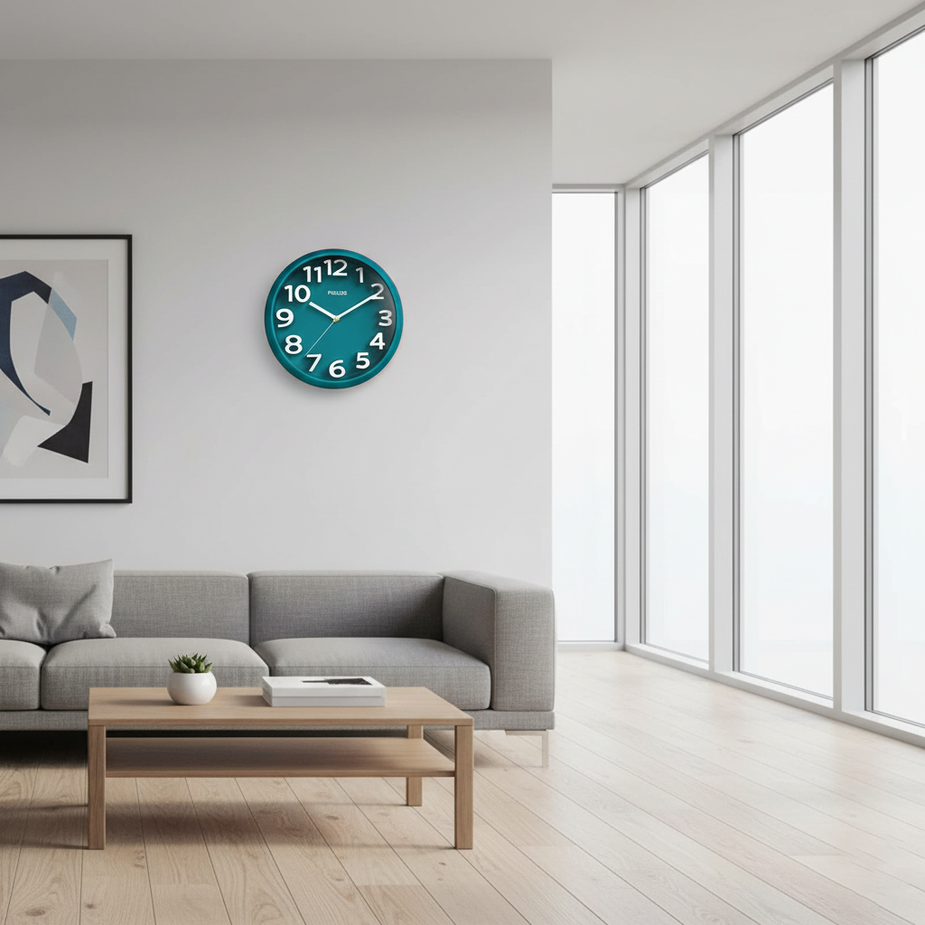 Sleek 12-Inch Silent Wall Clock - Available in Chic Colors