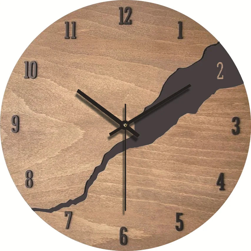 Nature-Inspired Wooden Wall Clock with Quartz Precision