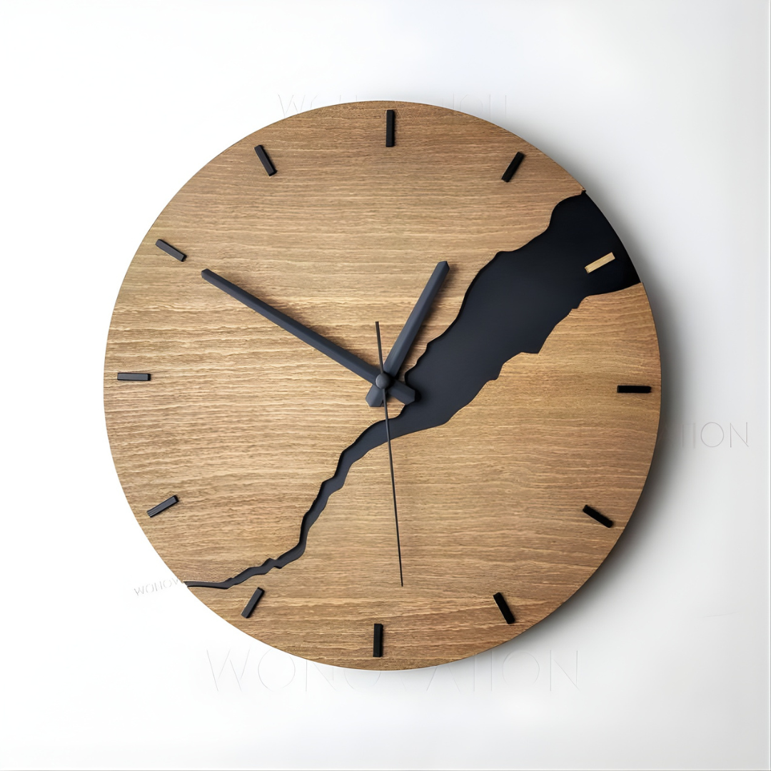 Nature-Inspired Wooden Wall Clock with Quartz Precision