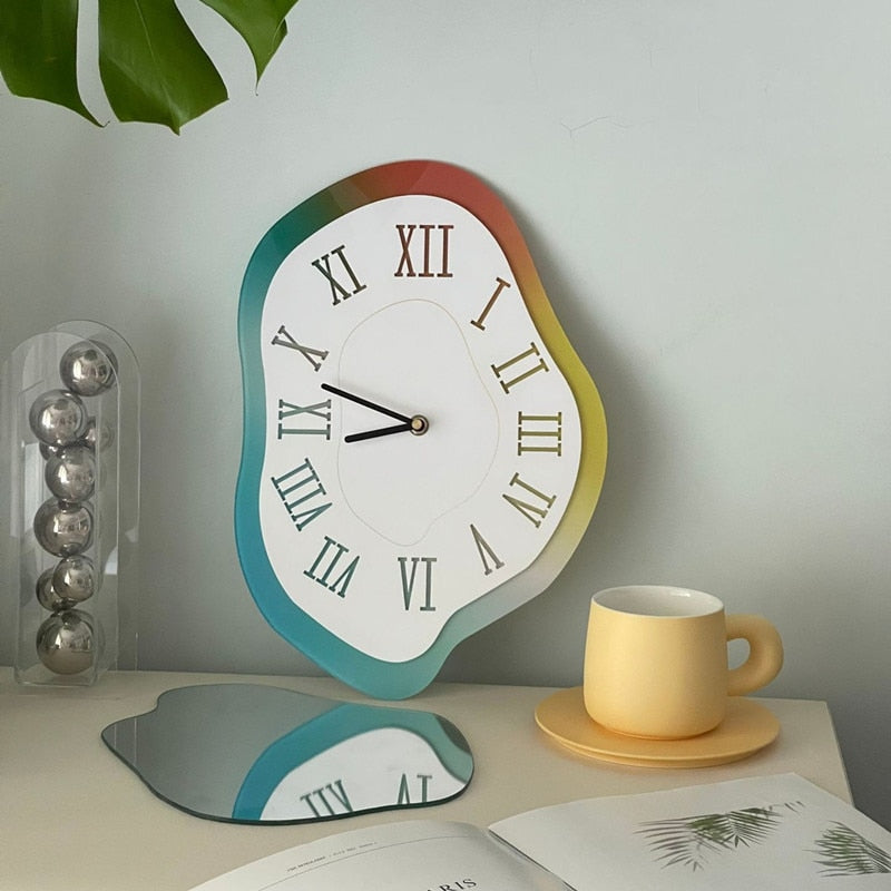 Stylish Silent Wall Clock with Unique Acrylic Design