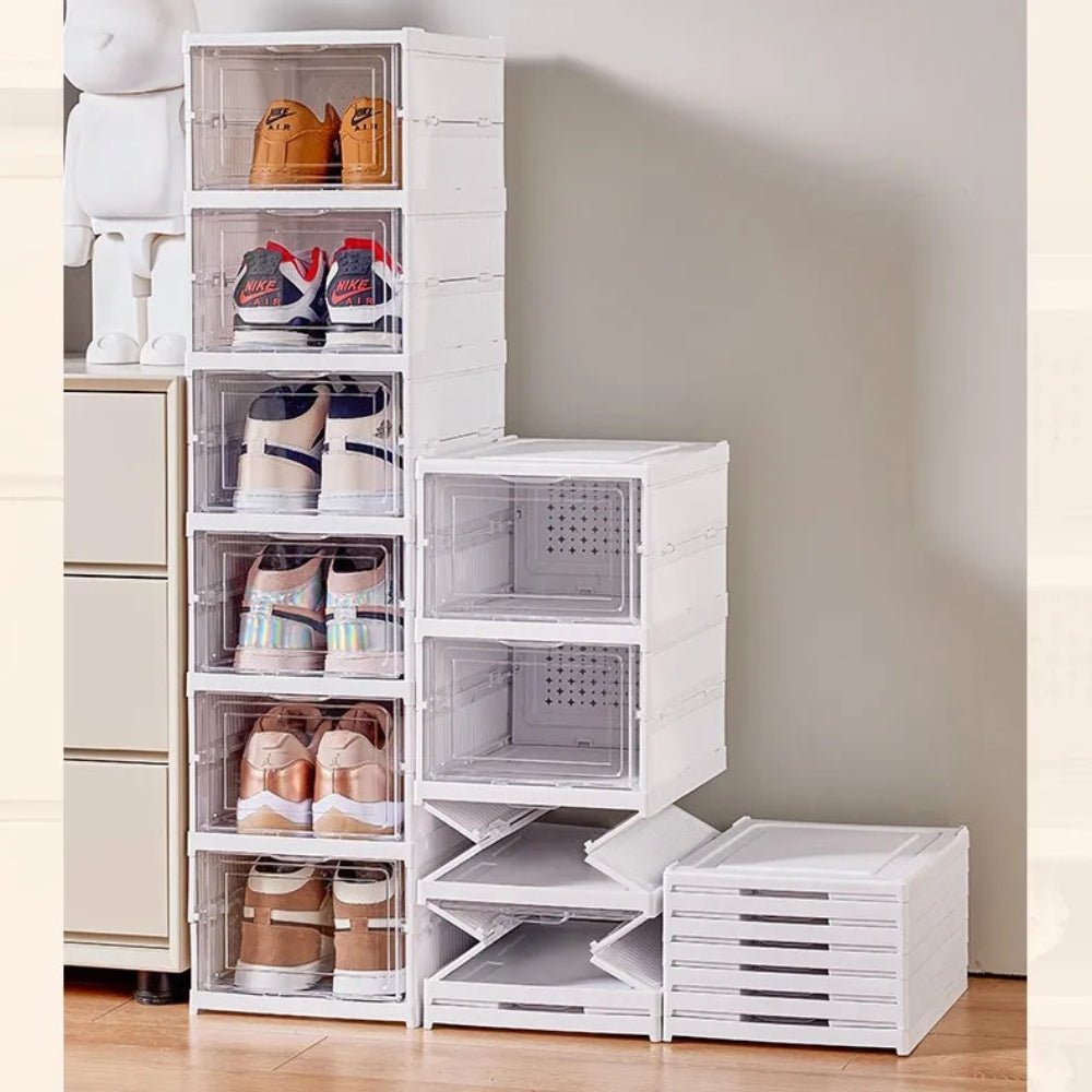 Space-Saving 3-Tier Shoe Organizer with Foldable Design