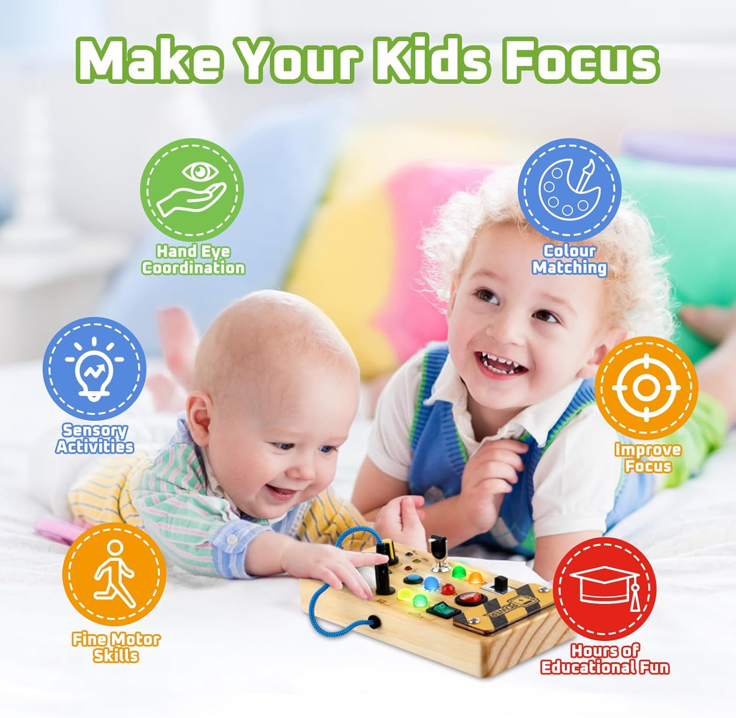 Interactive LED Activity Board for Toddler Learning