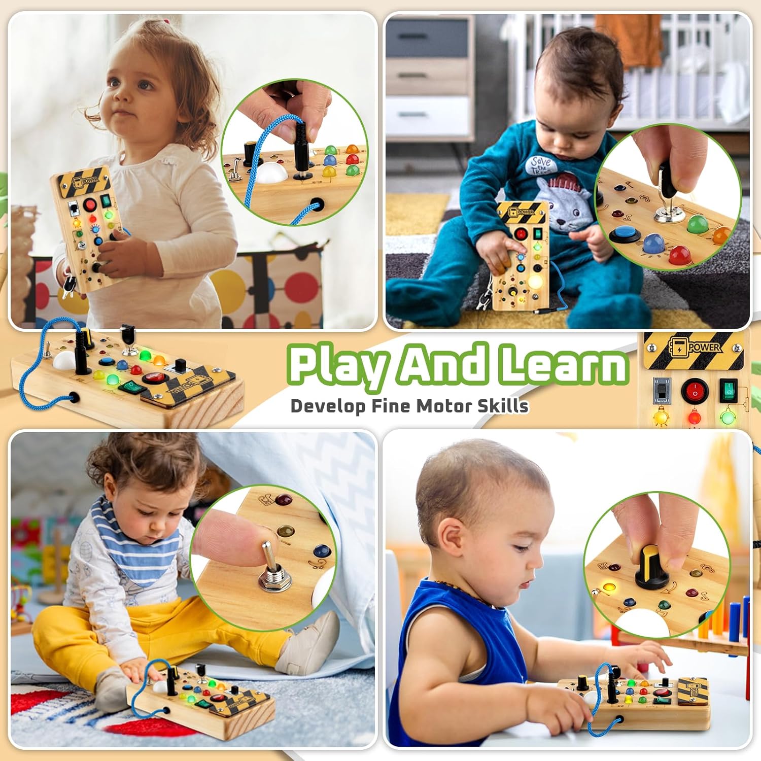 Interactive LED Activity Board for Toddler Learning