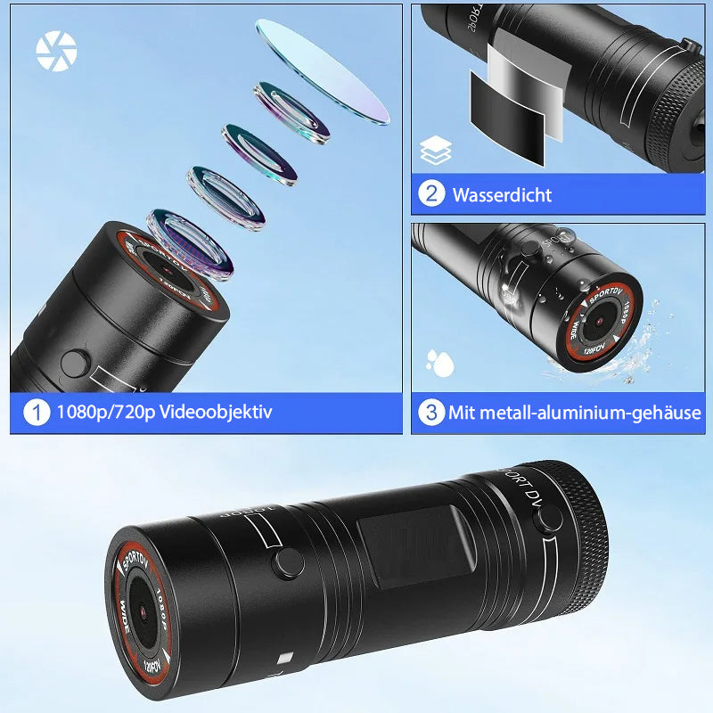HD 1080P Motorcycle Helmet Cam with Wide Field of View