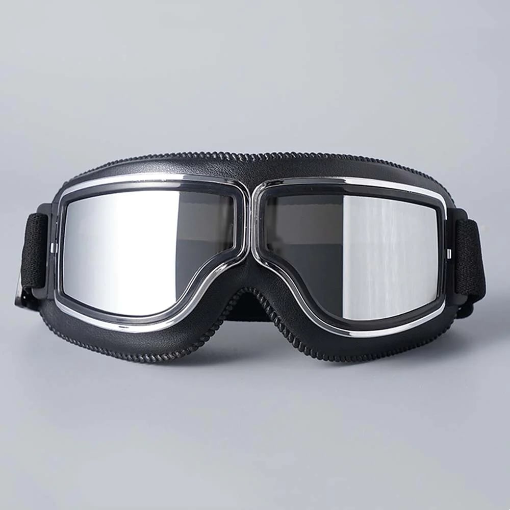 Motorcycle Goggles | UV Protection | Impact Resistant & Adjustable | Retro Style