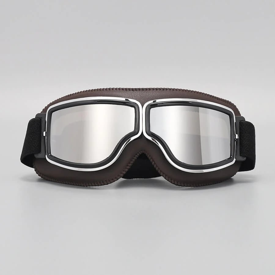 Motorcycle Goggles | UV Protection | Impact Resistant & Adjustable | Retro Style