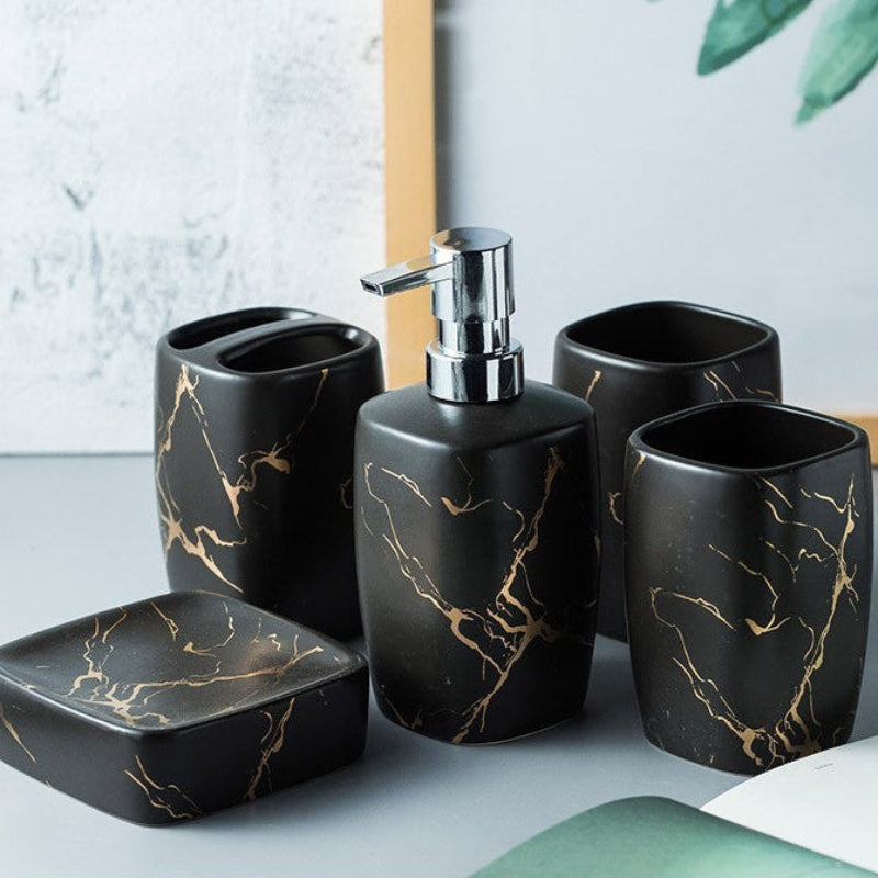 Ceramic Oral Care Organizer Set - Stylish and Functional