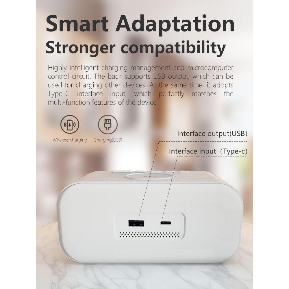 SleekSmart Dual Function Alarm Clock with Wireless Charger