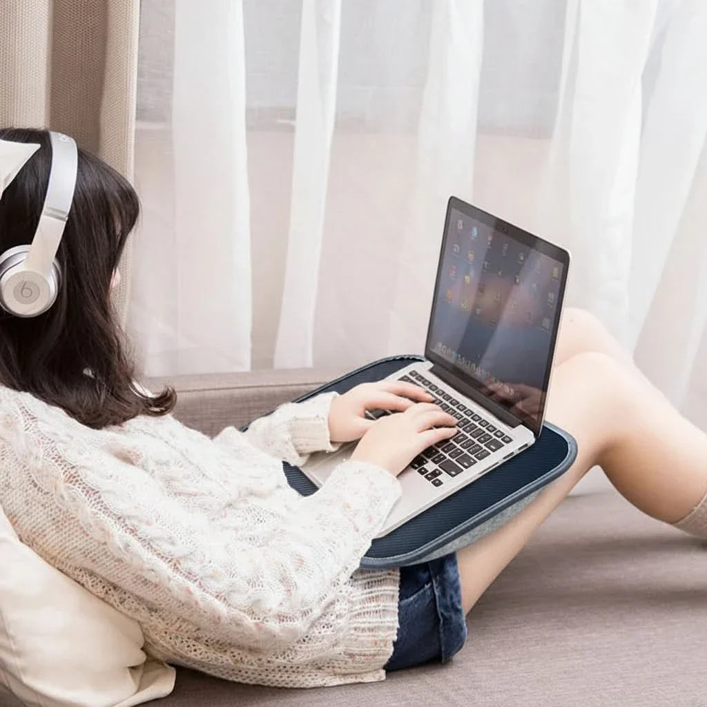 Multifunctional Laptop Desk with Cushion Support for Comfort
