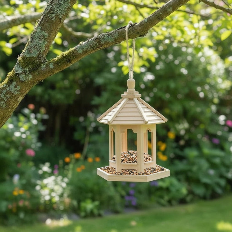EcoNest – Artisan Wooden Birdhouse with Integrated Hydration System