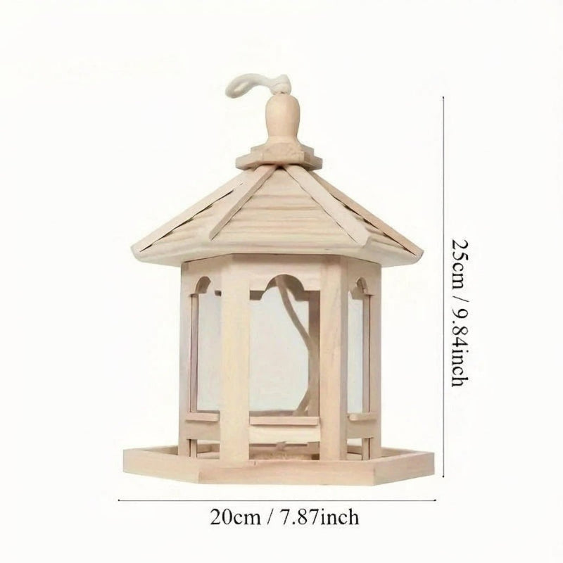 EcoNest – Artisan Wooden Birdhouse with Integrated Hydration System