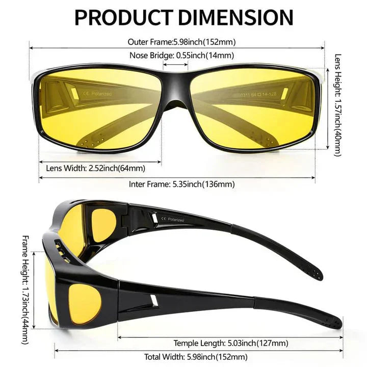 Night Driving Glasses | Glare Protection | Completely Blocks Side Light