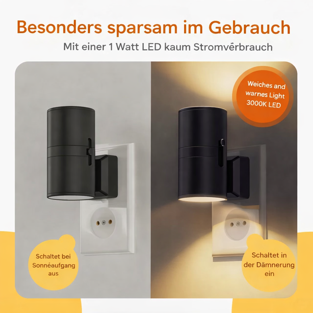 LED Night Light with Automatic Sensor – Energy-Saving Bedside Lamp