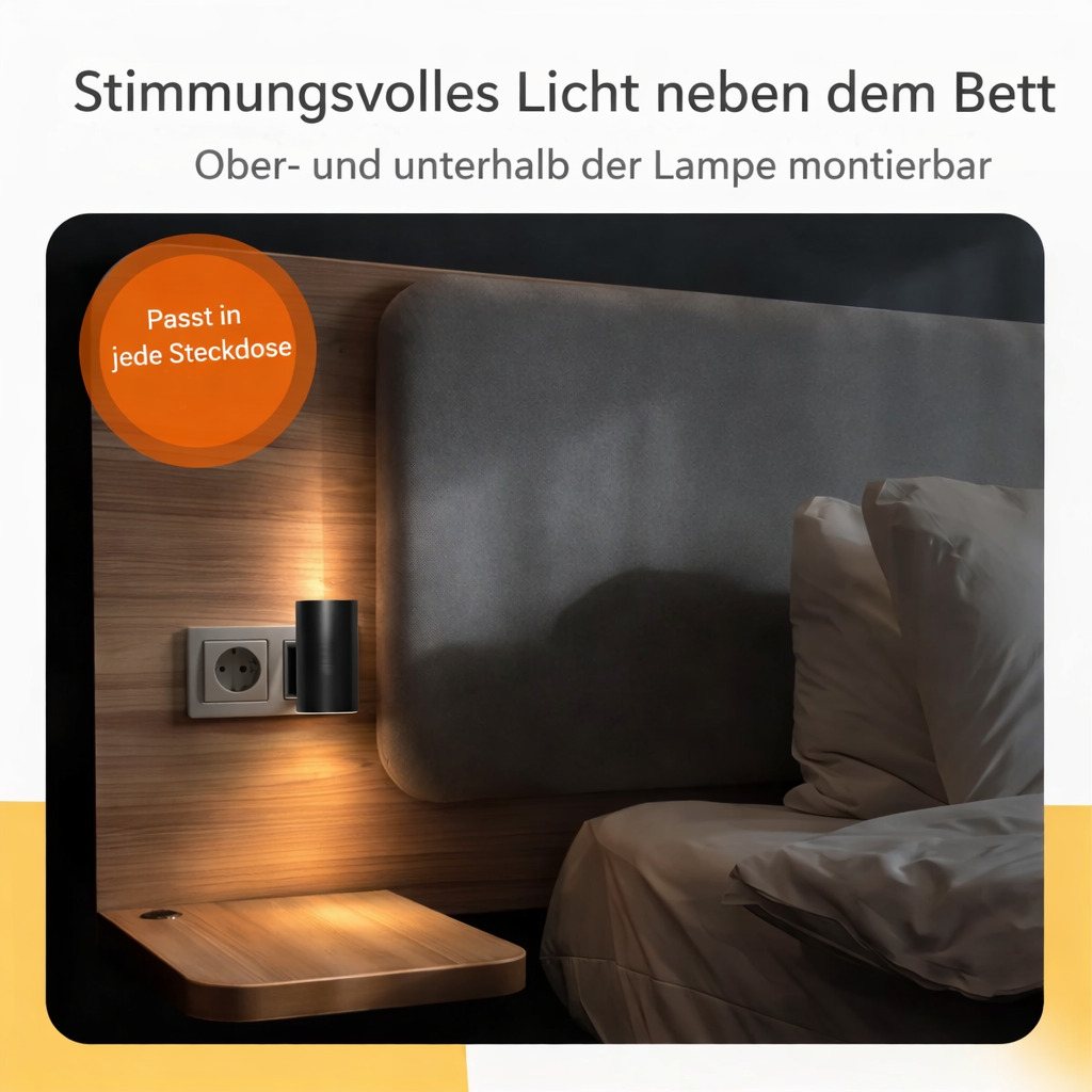 LED Night Light with Automatic Sensor – Energy-Saving Bedside Lamp
