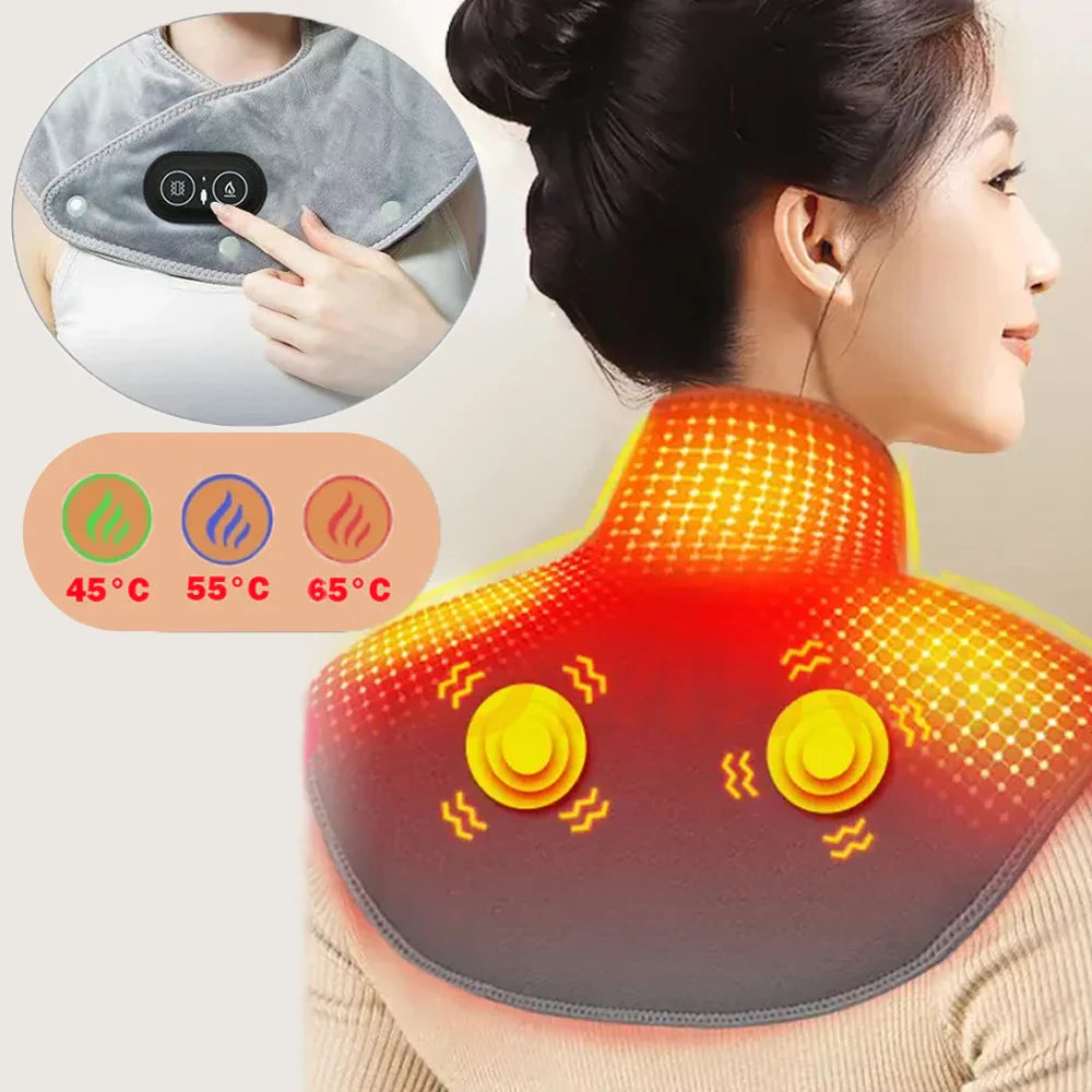 Neck and Shoulder Massage Cushion with Heat and Vibration