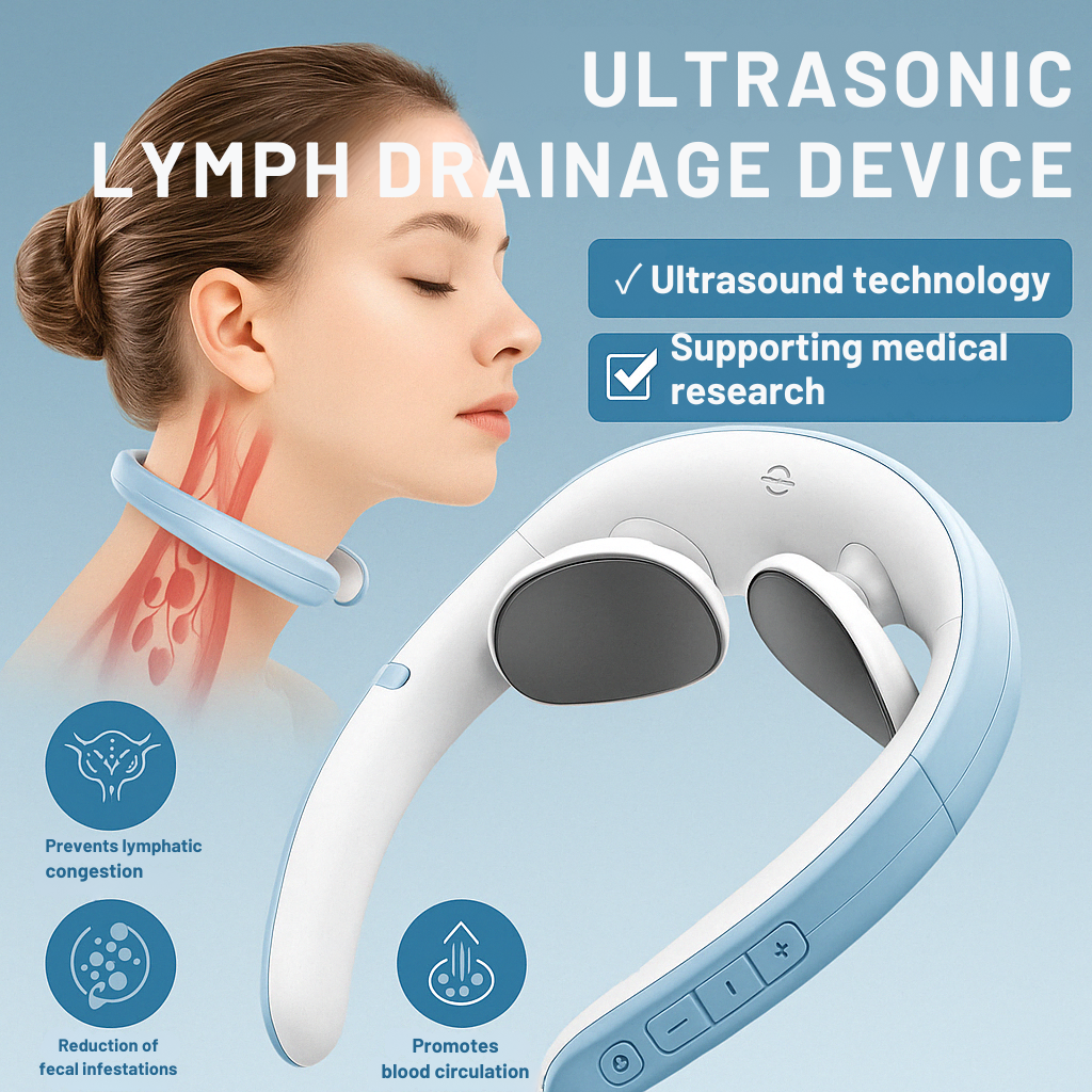 Wireless Neck Massage Device | Ultrasound Lymphatic Drainage Aid