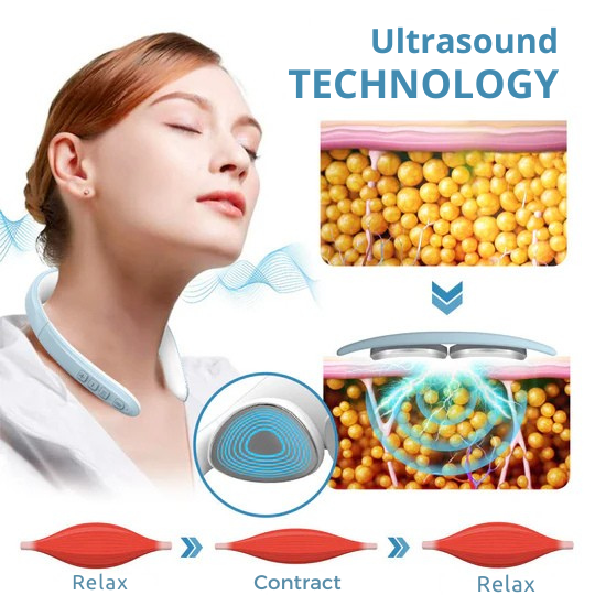 Wireless Neck Massage Device | Ultrasound Lymphatic Drainage Aid