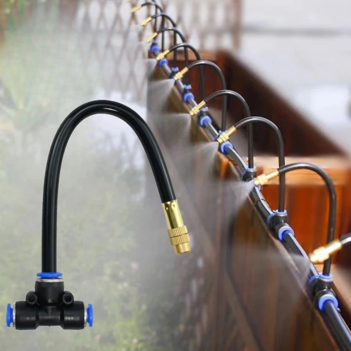 20 Meter Garden Misting System – Patio Cooling & Irrigation with 20 Brass Jets