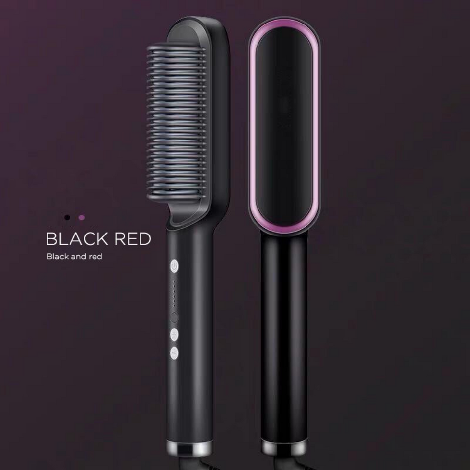 2-in-1 Hair Straightener and Brush with Nano-Titanium Technology