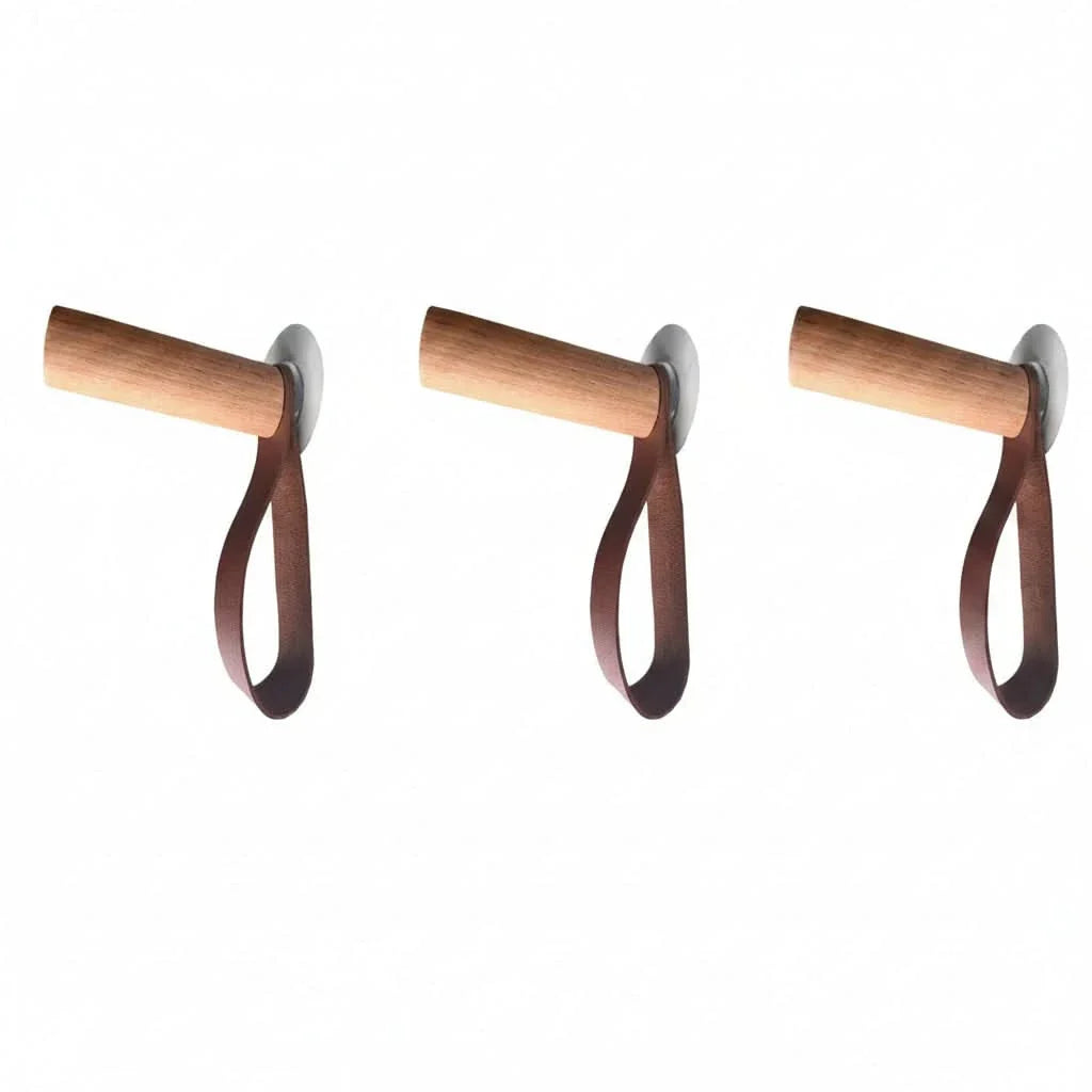 Stylish Wall Organizer for Storage in Leather and Wood