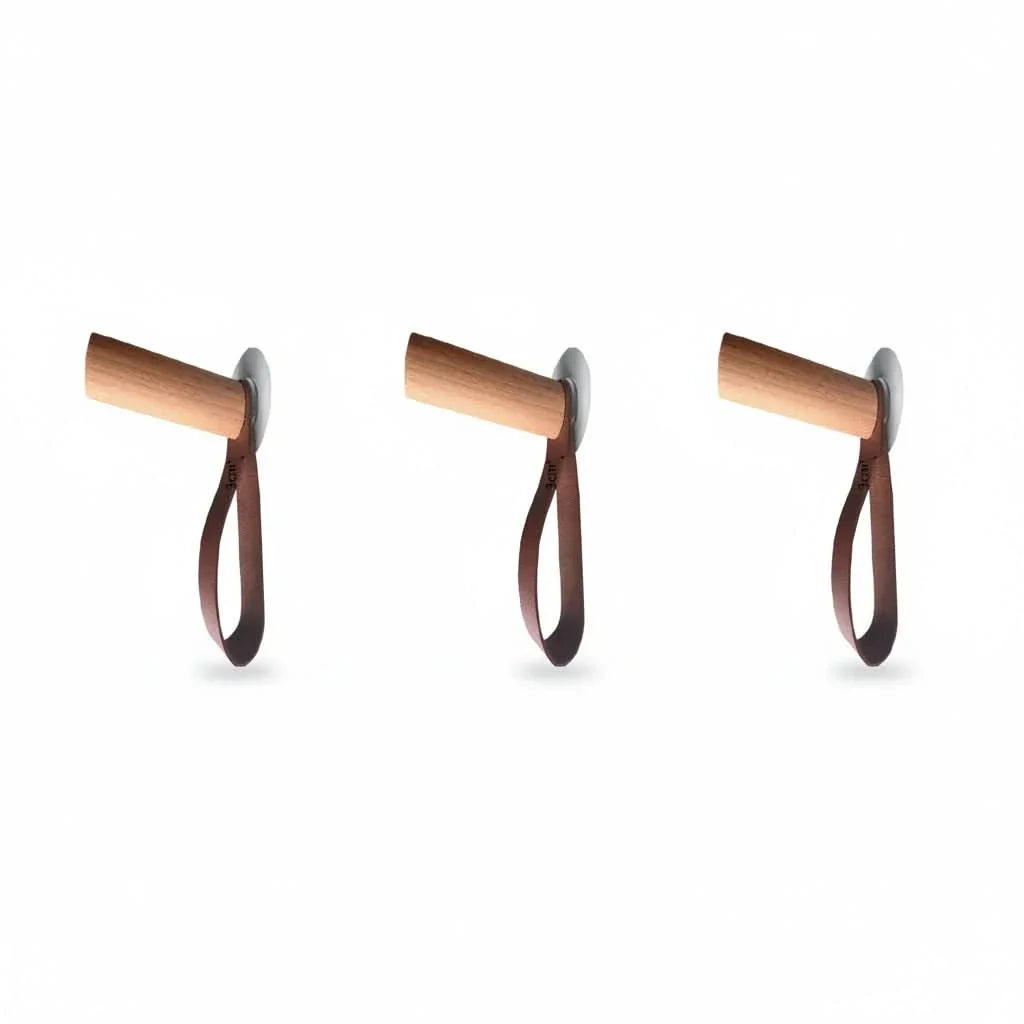 Stylish Wall Organizer for Storage in Leather and Wood