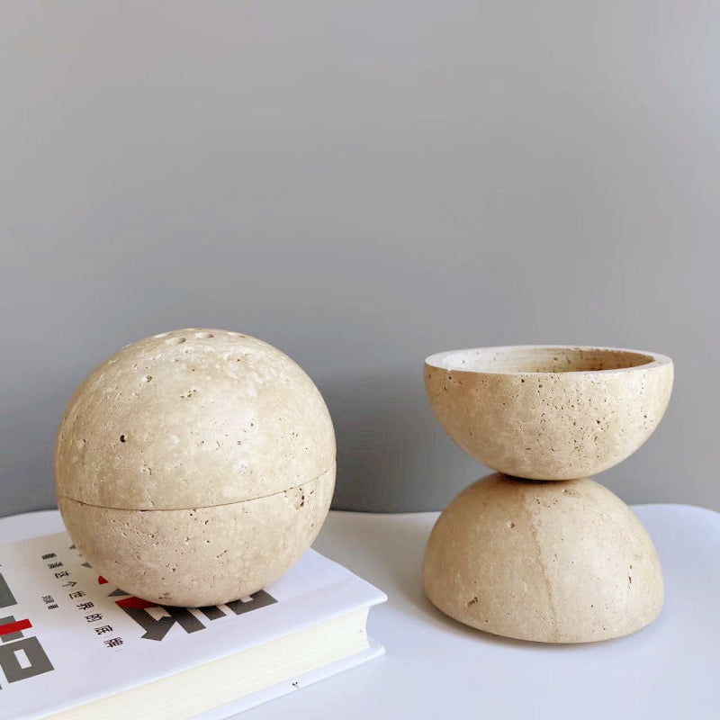 Elegant Natural Stone Incense Holder with 9 Holes