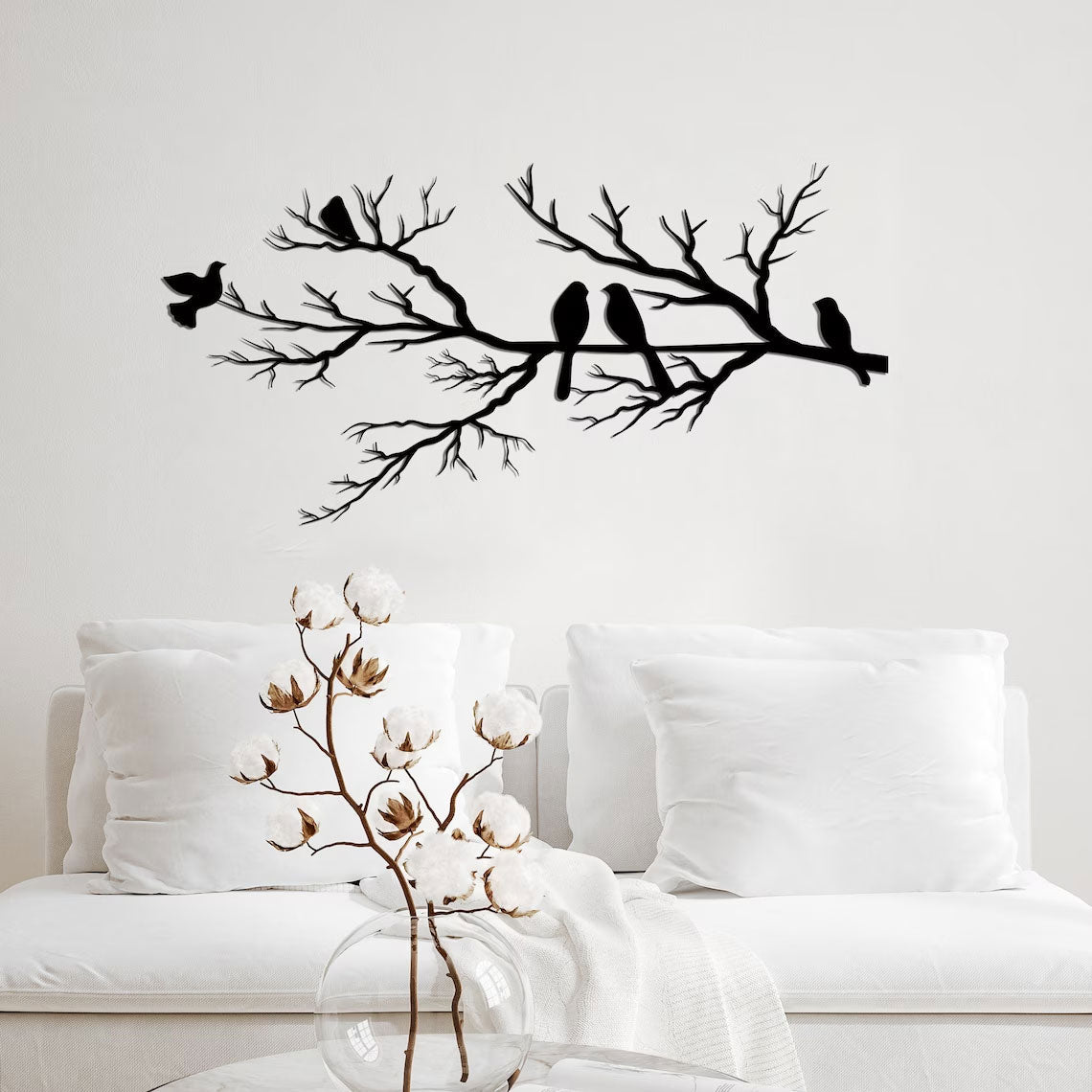 Elegant Black Geometric Bird Wall Art for Modern Spaces