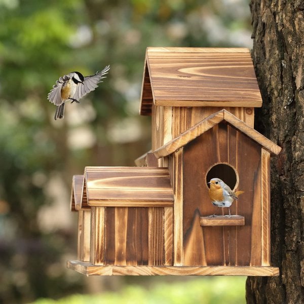 Woodland Retreat Handcrafted Birdhouse for Outdoor Spaces